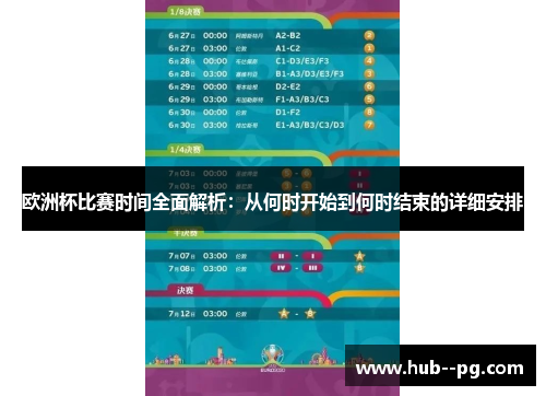 欧洲杯比赛时间全面解析：从何时开始到何时结束的详细安排
